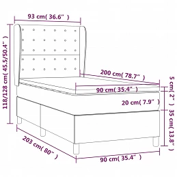 Acquista Giroletto a Molle con Materasso Grigio Scuro 90x200 cm Tessuto con riferimento GHV-3128814 della ditta GARDENHOME