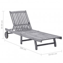 Acquista Sdraio da Giardino Grigia con Cuscino in Massello di Acacia con riferimento GHV-3061370 della ditta GARDENHOME