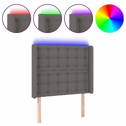 Acquista Testiera a LED Grigio 93x16x118/128 cm in Similpelle con riferimento GHV-3124130 della ditta GARDENHOME