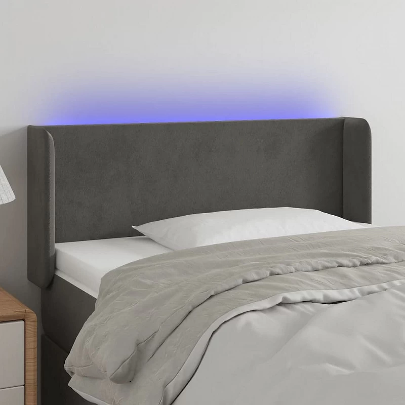 Acquista Testiera a LED Grigio Scuro 83x16x78/88 cm in Velluto con riferimento GHV-3122987 della ditta GARDENHOME