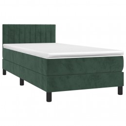 Acquista Letto a Molle con Materasso e LED Verde Scuro 90x200cm Velluto con riferimento GHV-3134504 della ditta GARDENHOME
