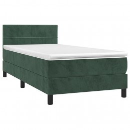 Acquista Letto a Molle con Materasso e LED Verde Scuro 90x200cm Velluto con riferimento GHV-3134384 della ditta GARDENHOME