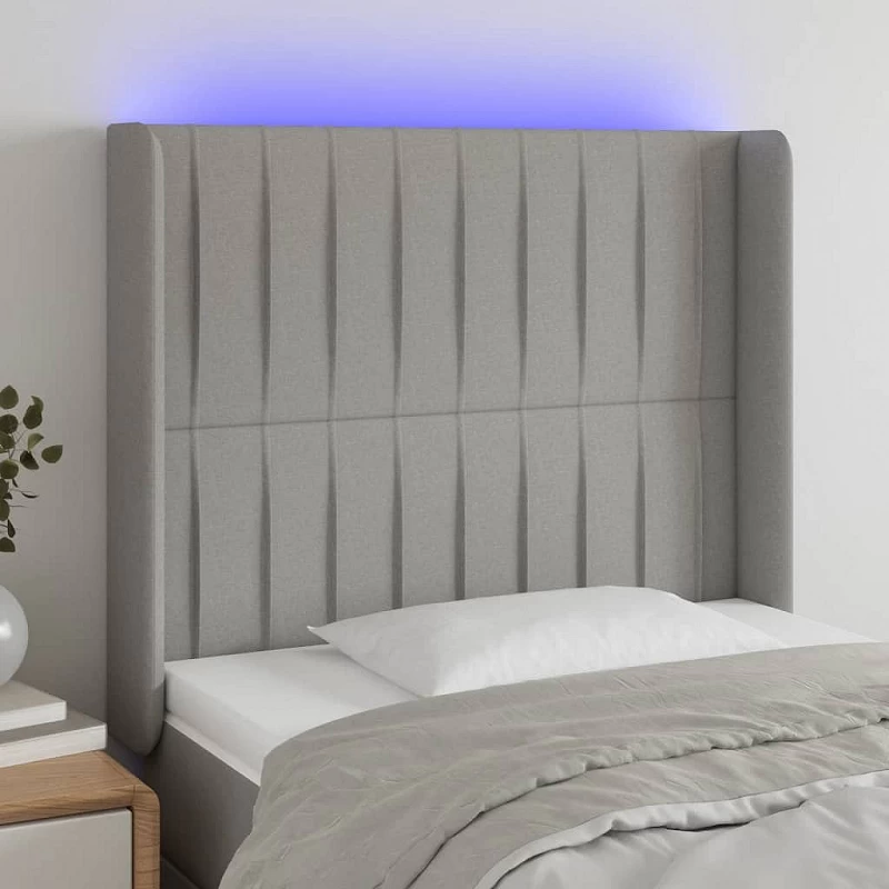 Acquista Testiera a LED Grigio Chiaro 103x16x118/128 cm in Tessuto con riferimento GHV-3124276 della ditta GARDENHOME
