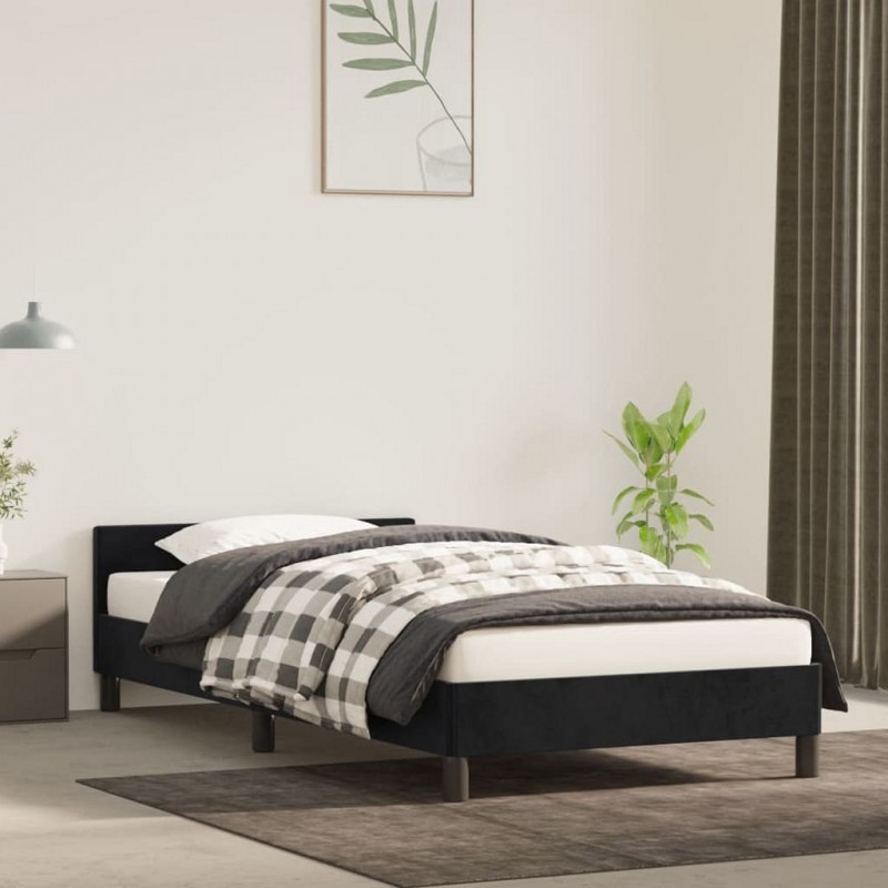 Acquista Giroletto con Testiera Nero 90x200 cm in Velluto con riferimento GHV-347551 della ditta GARDENHOME