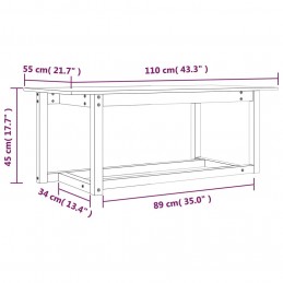 Acquista Tavolino da Salotto 110x55x45 cm Legno Massello di Pino con riferimento GHV-822167 della ditta GARDENHOME
