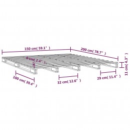Acquista Letto a Pallet Grigio 150x200 cm Massello di Pino 5FT King Size con riferimento GHV-821399 della ditta GARDENHOME