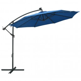 Acquista Ombrellone a Sbalzo con LED e Palo in Acciaio 300 cm Azzurro con riferimento GHV-47137 della ditta GARDENHOME