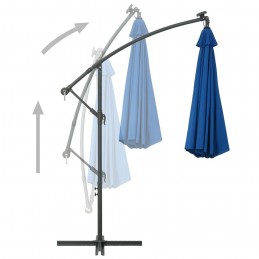 Acquista Ombrellone a Sbalzo con LED e Palo in Acciaio 300 cm Azzurro con riferimento GHV-47137 della ditta GARDENHOME