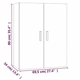 Acquista Armadietto Pensile a Parete Rovere Fumo 69,5x34x90 cm con riferimento GHV-817381 della ditta GARDENHOME