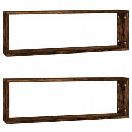 Acquista Mensole Parete Cubo 2 Rovere Fumo 80x15x26,5 Legno Multistrato con riferimento GHV-815915 della ditta GARDENHOME