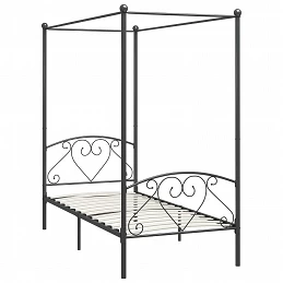 Acquista Letto a Baldacchino Grigio in Metallo 100x200 cm con riferimento GHV-284441 della ditta GARDENHOME