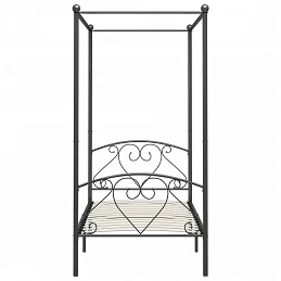 Acquista Letto a Baldacchino Grigio in Metallo 100x200 cm con riferimento GHV-284441 della ditta GARDENHOME