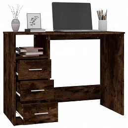 Acquista Scrivania Cassetti Rovere Fumo 102x50x76 cm Legno Multistrato con riferimento GHV-823037 della ditta GARDENHOME