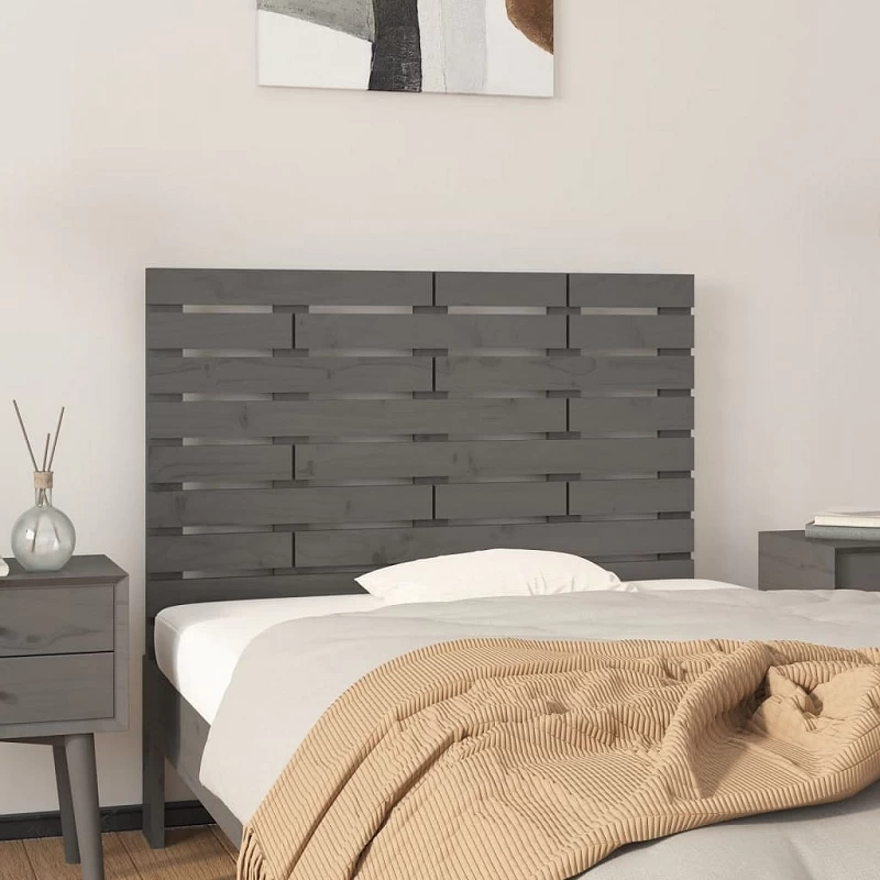 Acquista Testiera da Parete Grigia 96x3x63 cm in Legno Massello di Pino con riferimento GHV-824725 della ditta GARDENHOME