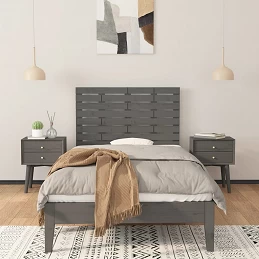 Acquista Testiera da Parete Grigia 96x3x63 cm in Legno Massello di Pino con riferimento GHV-824725 della ditta GARDENHOME