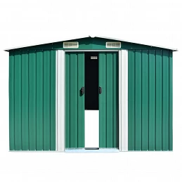 Acquista Capanno da Giardino 257x489x181 cm in Metallo Verde con riferimento GHV-143348 della ditta GARDENHOME