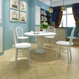 Acquista Sedie da Pranzo 4 pz Bianche in Legno Massello di Hevea con riferimento GHV-242027 della ditta GARDENHOME