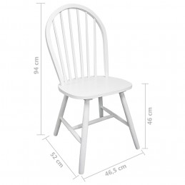 Acquista Sedie da Pranzo 4 pz Bianche in Legno Massello di Hevea con riferimento GHV-242027 della ditta GARDENHOME