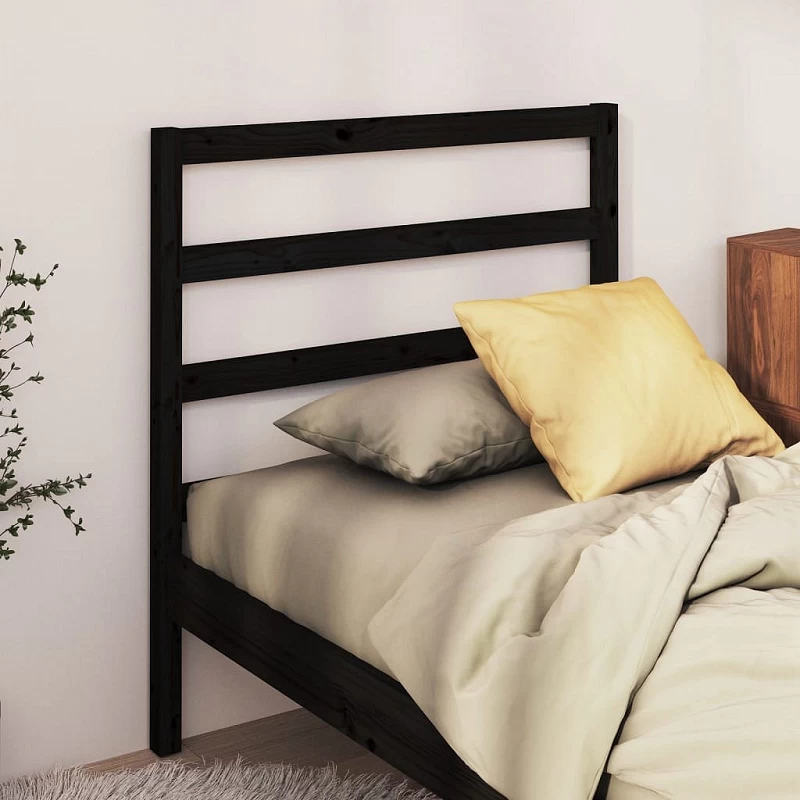 Acquista Testiera per Letto Nera 81x4x100 cm in Legno Massello di Pino con riferimento GHV-817619 della ditta GARDENHOME