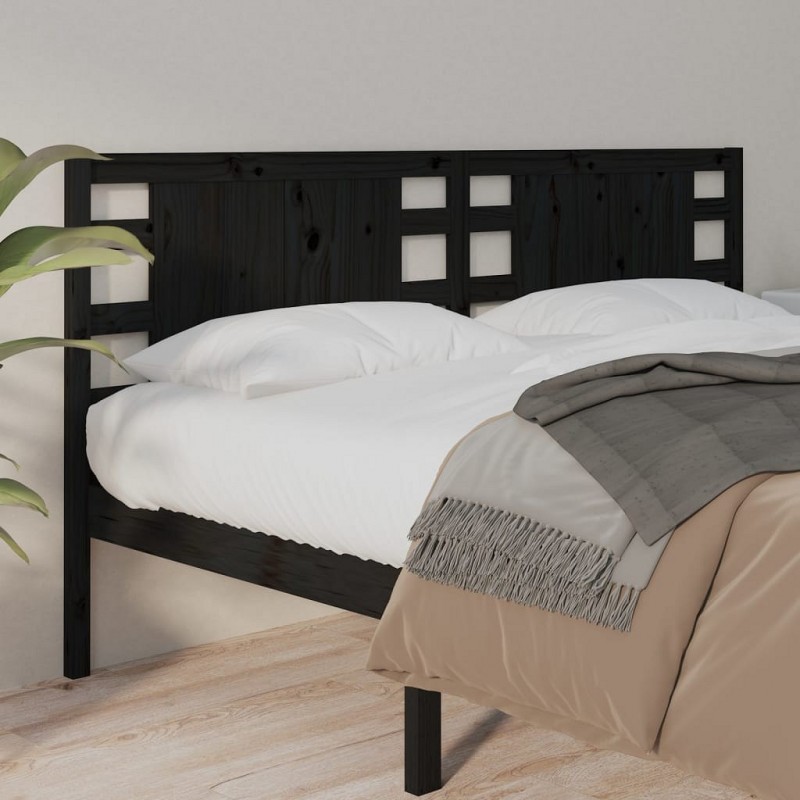 Acquista Testiera per Letto Nera 146x4x100 cm in Legno Massello di Pino con riferimento GHV-818774 della ditta GARDENHOME