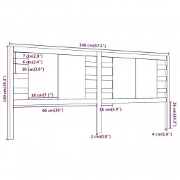 Acquista Testiera per Letto Nera 146x4x100 cm in Legno Massello di Pino con riferimento GHV-818774 della ditta GARDENHOME