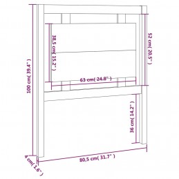 Acquista Testiera per Letto Grigia 80,5x4x100 cm Legno Massello di Pino con riferimento GHV-817917 della ditta GARDENHOME