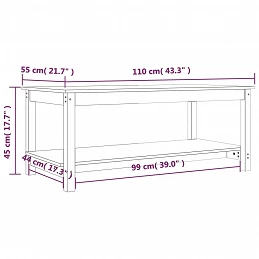 Acquista Tavolino da Salotto 110x55x45 cm Legno Massello di Pino con riferimento GHV-822272 della ditta GARDENHOME