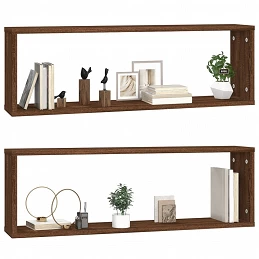 Acquista Mensole Muro Cubo 2 Rovere Marrone 80x15x26,5 Legno Multistrato con riferimento GHV-815921 della ditta GARDENHOME