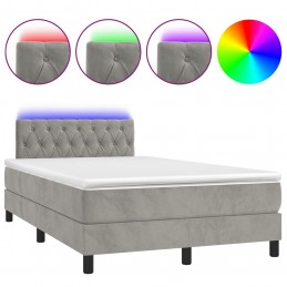 Acquista Letto a Molle Materasso e LED Grigio Chiaro 120x200 cm Velluto con riferimento GHV-3134573 della ditta GARDENHOME
