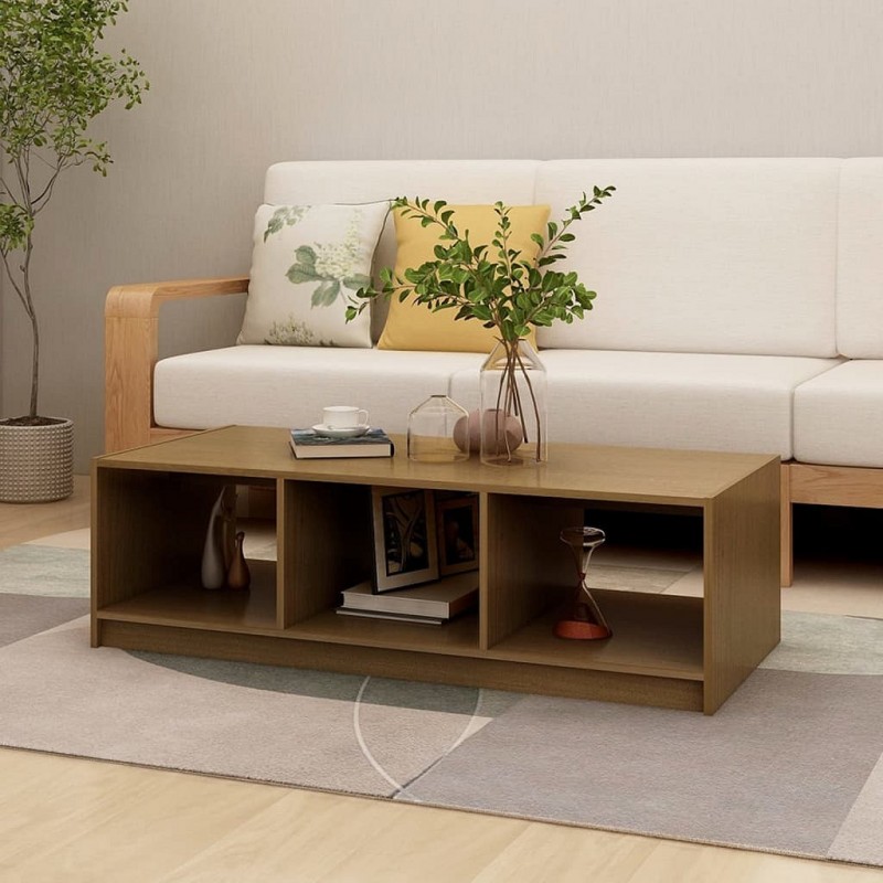 Acquista Tavolino da Salotto Miele 110x50x34 cm Legno Massello di Pino con riferimento GHV-809915 della ditta GARDENHOME