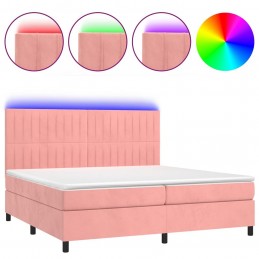 Acquista Letto a Molle con Materasso e LED Rosa 200x200 cm in Velluto con riferimento GHV-3136268 della ditta GARDENHOME