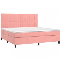 Acquista Letto a Molle con Materasso e LED Rosa 200x200 cm in Velluto con riferimento GHV-3136268 della ditta GARDENHOME