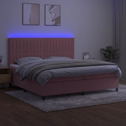 Acquista Letto a Molle con Materasso e LED Rosa 200x200 cm in Velluto con riferimento GHV-3136268 della ditta GARDENHOME
