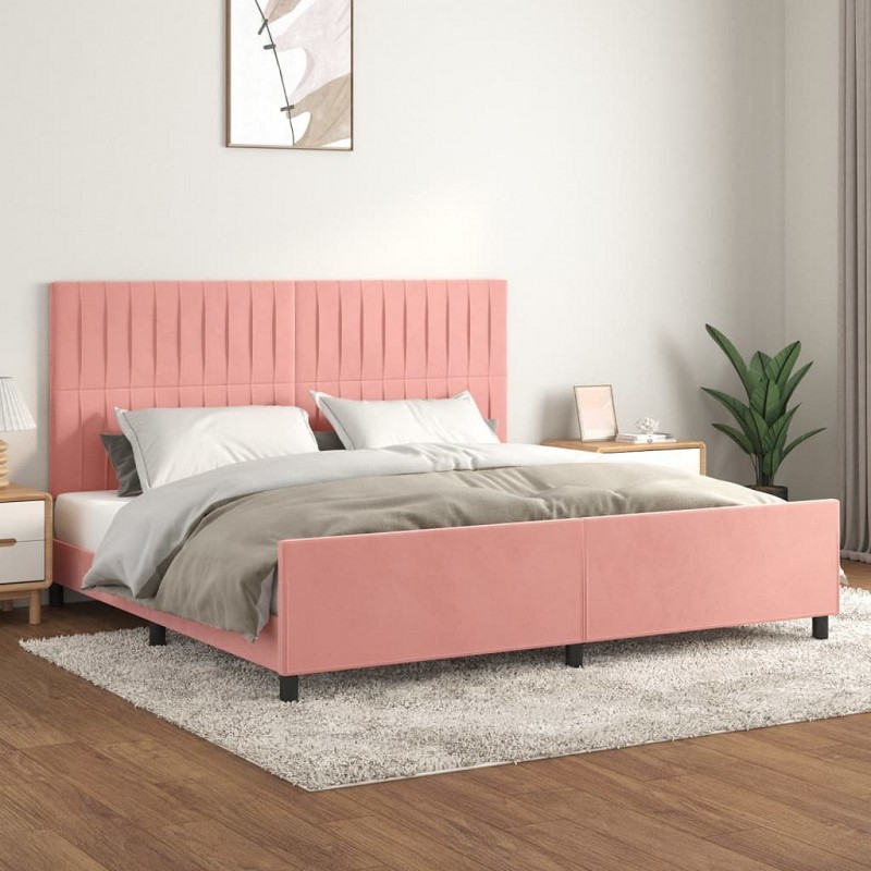 Acquista Giroletto con Testiera Rosa 200x200 cm in Velluto con riferimento GHV-3125902 della ditta GARDENHOME