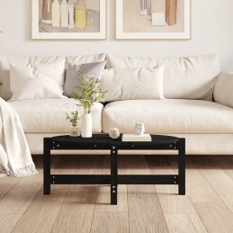Acquista Tavolino da Salotto Nero 87x48x35 cm in Legno Massello di Pino con riferimento GHV-822326 della ditta 