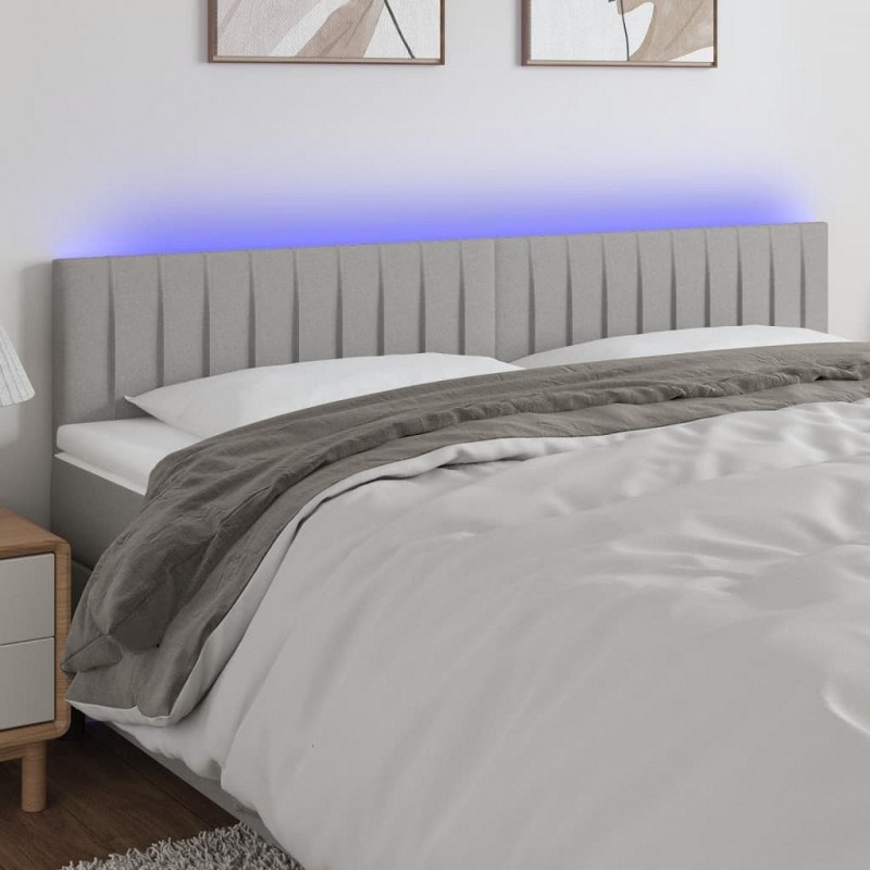 Acquista Testiera a LED Grigio Chiaro 160x5x78/88 cm in Tessuto con riferimento GHV-3121856 della ditta 