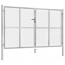 Acquista Cancello per Giardino in Acciaio Zincato 306x200 cm Argento con riferimento GHV-144764 della ditta 