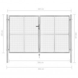 Acquista Cancello per Giardino in Acciaio Zincato 306x200 cm Argento con riferimento GHV-144764 della ditta 
