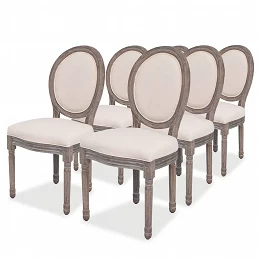 Acquista Sedie da Pranzo 6 pz Crema in Tessuto con riferimento GHV-274620 della ditta 