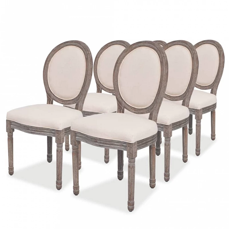 Acquista Sedie da Pranzo 6 pz Crema in Tessuto con riferimento GHV-274620 della ditta 
