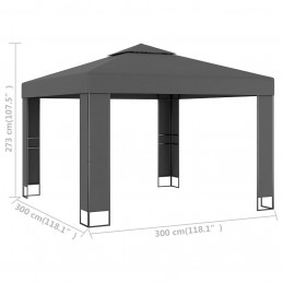 Acquista Gazebo con Tetto Doppio 3x3 m Antracite con riferimento GHV-47952 della ditta 