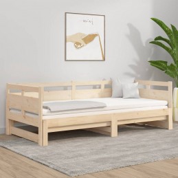 Acquista Dormeuse Estraibile in Legno Massello di Pino 2x(80x200) cm con riferimento GHV-820317 della ditta 
