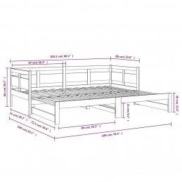 Acquista Dormeuse Estraibile in Legno Massello di Pino 2x(80x200) cm con riferimento GHV-820317 della ditta 