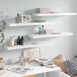 Acquista Scaffali a Parete 4 pz Bianco Lucido 90x23,5x3,8 cm in MDF con riferimento GHV-323756 della ditta 