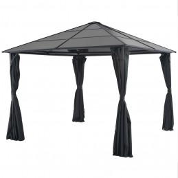 Acquista Gazebo con Tende in Alluminio 3x3 m Nero con riferimento GHV-44640 della ditta 