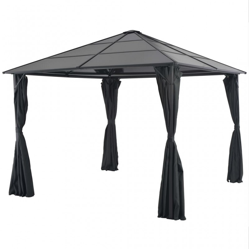 Acquista Gazebo con Tende in Alluminio 3x3 m Nero con riferimento GHV-44640 della ditta 
