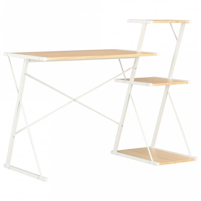 Acquista Scrivania con Mensole Bianca e Rovere 116x50x93 cm con riferimento GHV-20291 della ditta 