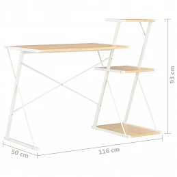 Acquista Scrivania con Mensole Bianca e Rovere 116x50x93 cm con riferimento GHV-20291 della ditta 