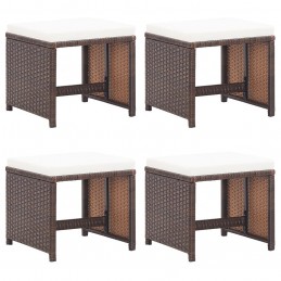 Acquista Sgabelli da Giardino 4 pz con Cuscini in Polyrattan Marrone con riferimento GHV-316778 della ditta 