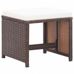 Acquista Sgabelli da Giardino 4 pz con Cuscini in Polyrattan Marrone con riferimento GHV-316778 della ditta 
